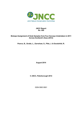 Biotope Assignment of Grab Samples from Four Surveys Undertaken in 2011 Across Scotland’S Seas (2012)