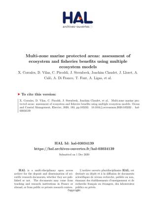 Multi-Zone Marine Protected Areas: Assessment of Ecosystem and Fisheries Benefits Using Multiple Ecosystem Models X