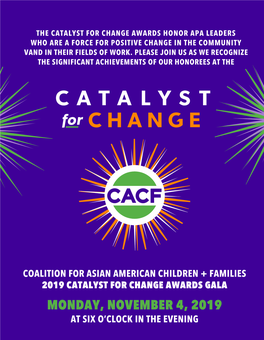 2019 Catalyst for Change Awards Gala Program Journal
