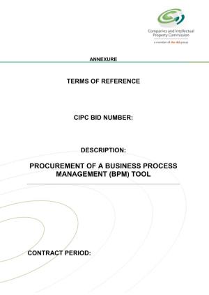 Procurement of a Business Process Management (Bpm) Tool