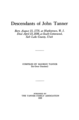 Descendants of John Tanner