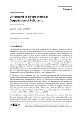 Ultrasound in Electrochemical Degradation of Pollutants
