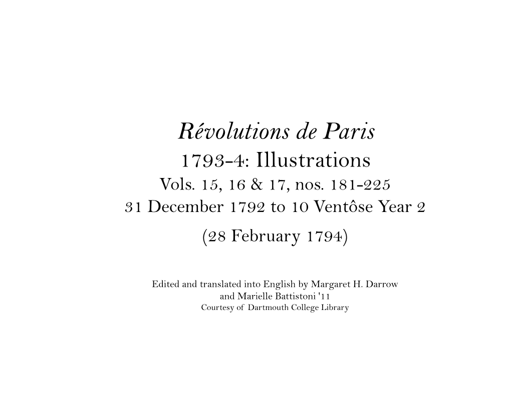 Révolutions De Paris 1793-4: Illustrations Vols