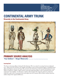 CONTINENTAL ARMY TRUNK Diversity in the Continental Army