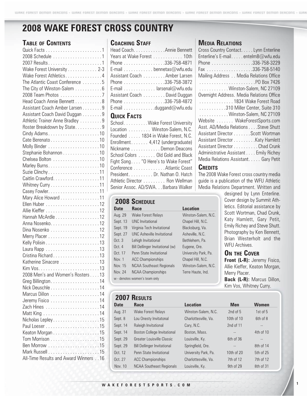 2008 CC Media Guide.Indd