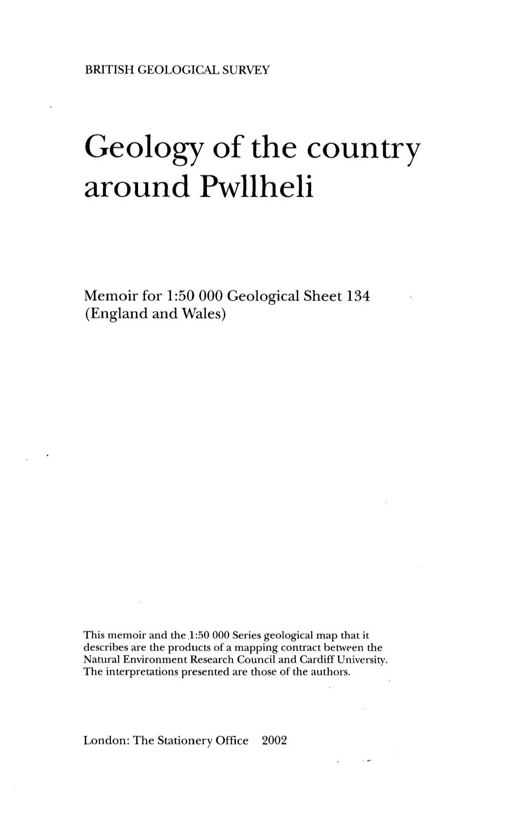 Geology of the Country Around Pwllheli