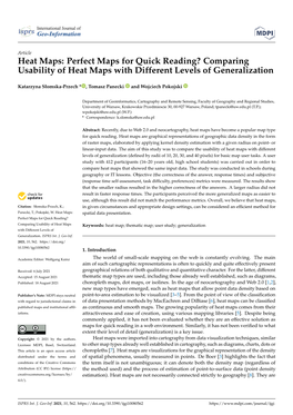 Heat Maps: Perfect Maps for Quick Reading? Comparing Usability of Heat Maps with Different Levels of Generalization