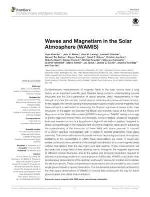 Waves and Magnetism in the Solar Atmosphere (WAMIS)