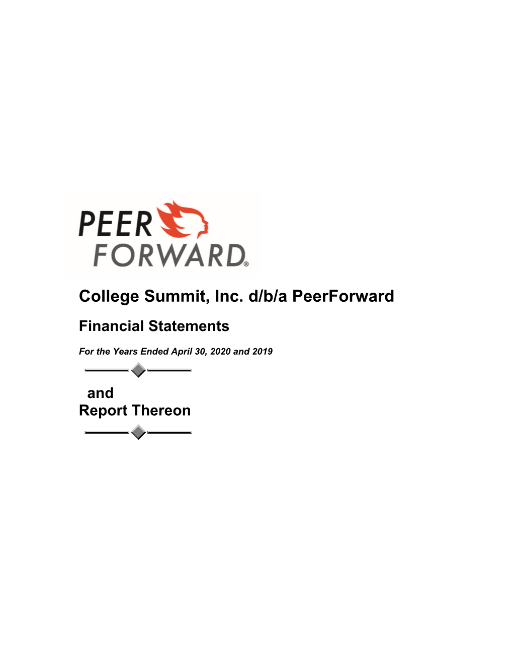 College Summit, Inc. D/B/A Peerforward Financial Statements