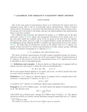 C*-Algebras and Kirillov's Coadjoint Orbit Method