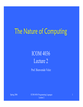 The Nature of Computing