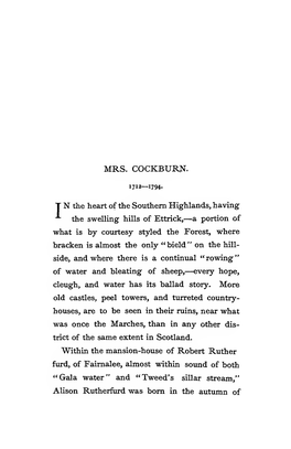 Mrs Cockburn