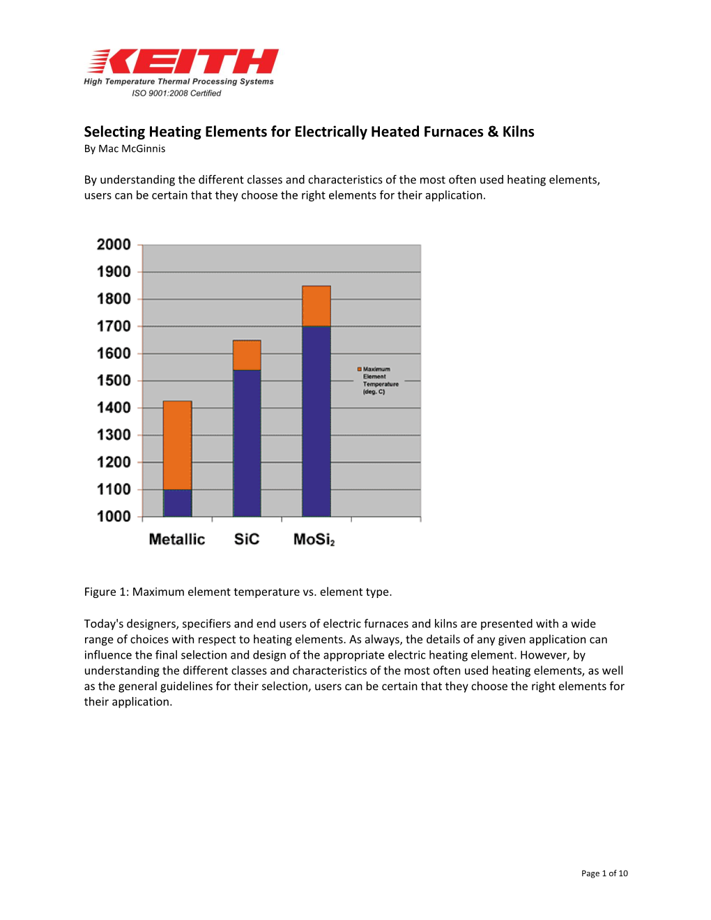 Selecting Heating Elements for Electric Furnaces & Kilns