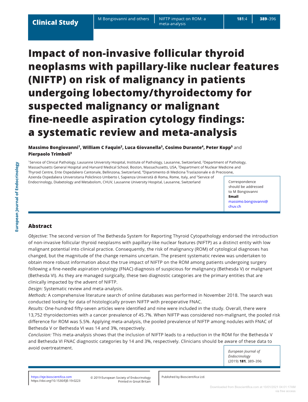 Impact of Non-Invasive Follicular Thyroid Neoplasms with Papillary