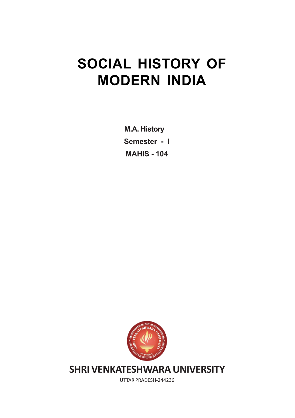 Social History of Modern India