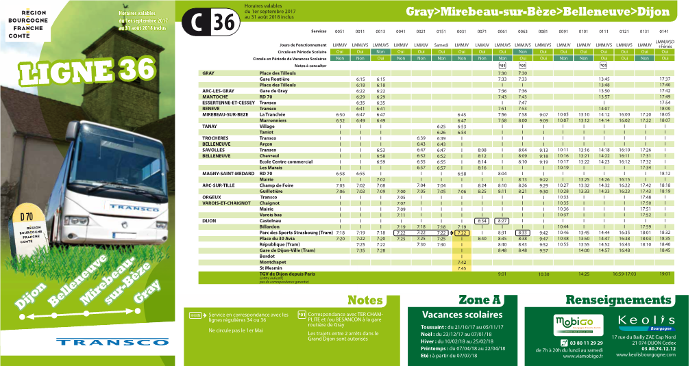 Fiche Horaire Ligne 36