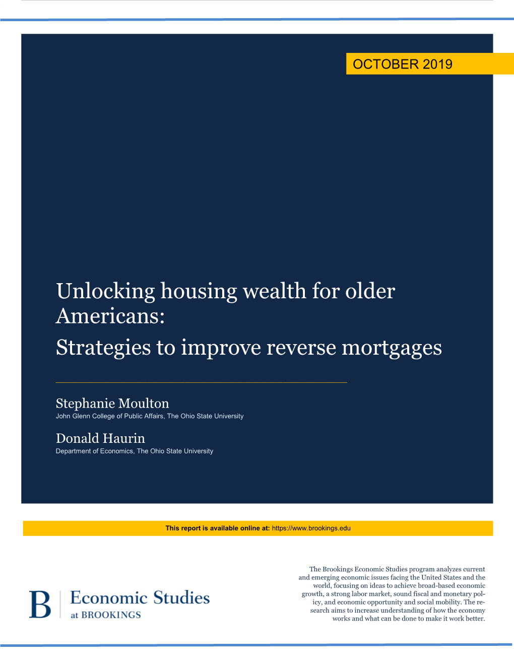 Unlocking Housing Wealth for Older Americans: Strategies to Improve Reverse Mortgages