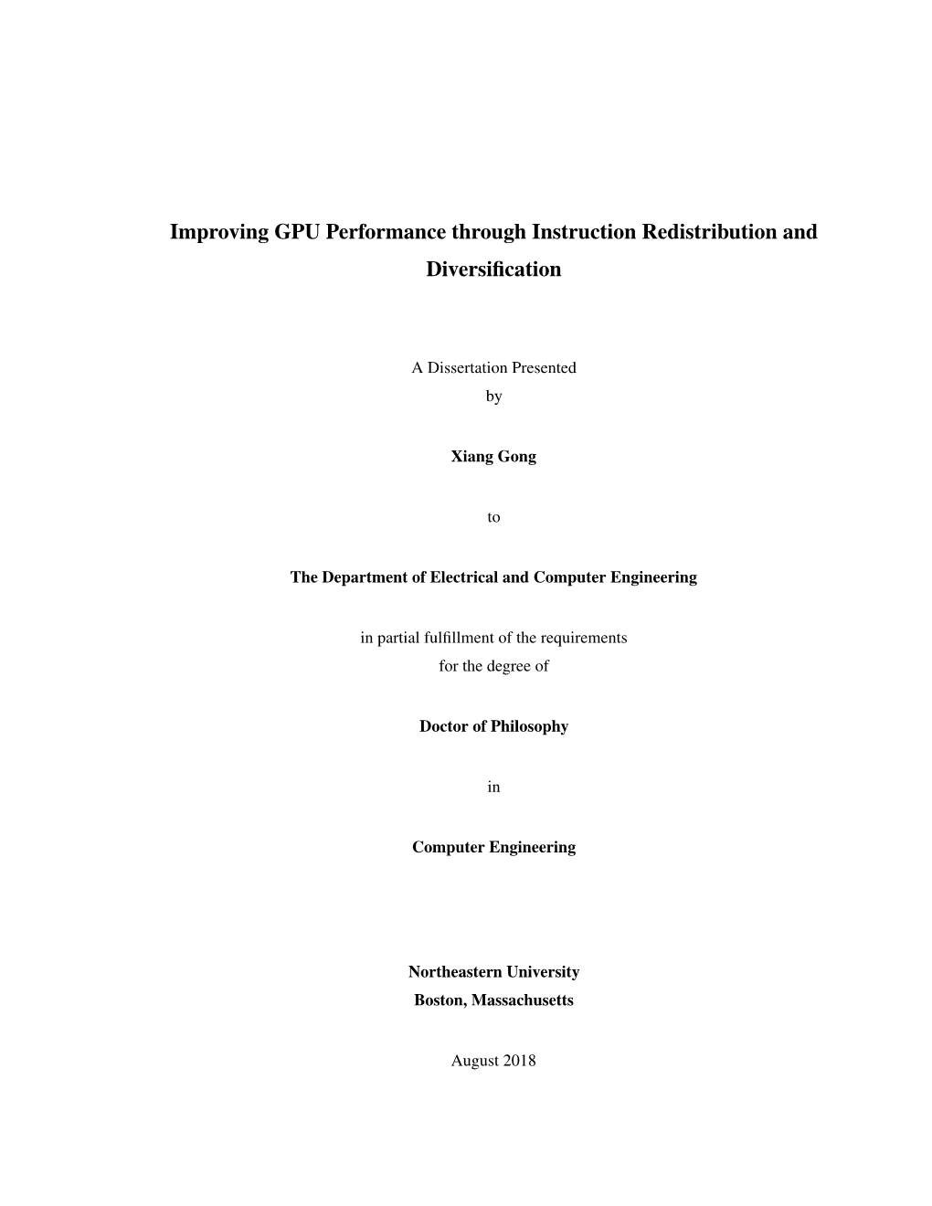 Improving GPU Performance Through Instruction Redistribution and Diversiﬁcation