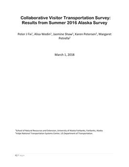 CVTS: Alaska Survey Report