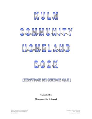 Kulm Community Homeland Book Translator: Allen E