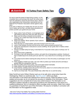 15 Turkey Fryer Safety Tips