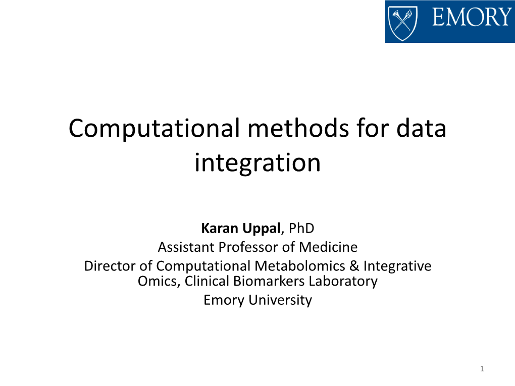 Computational Methods for Integrative Omics and Relation Discovery