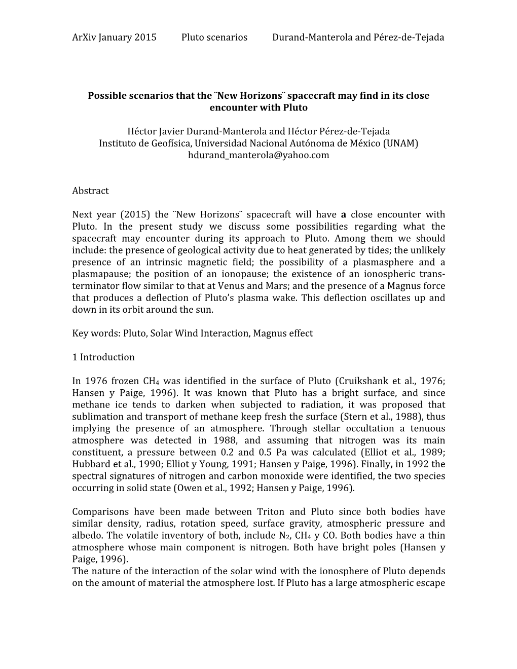 Arxiv January 2015 Pluto Scenarios Durand-‐Manterola and Pérez