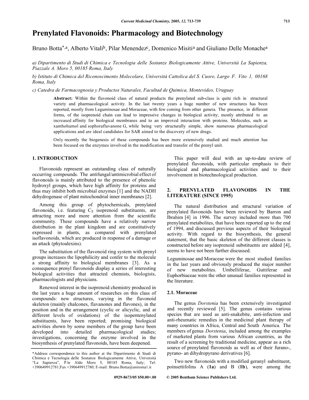 Prenylated Flavonoids: Pharmacology and Biotechnology