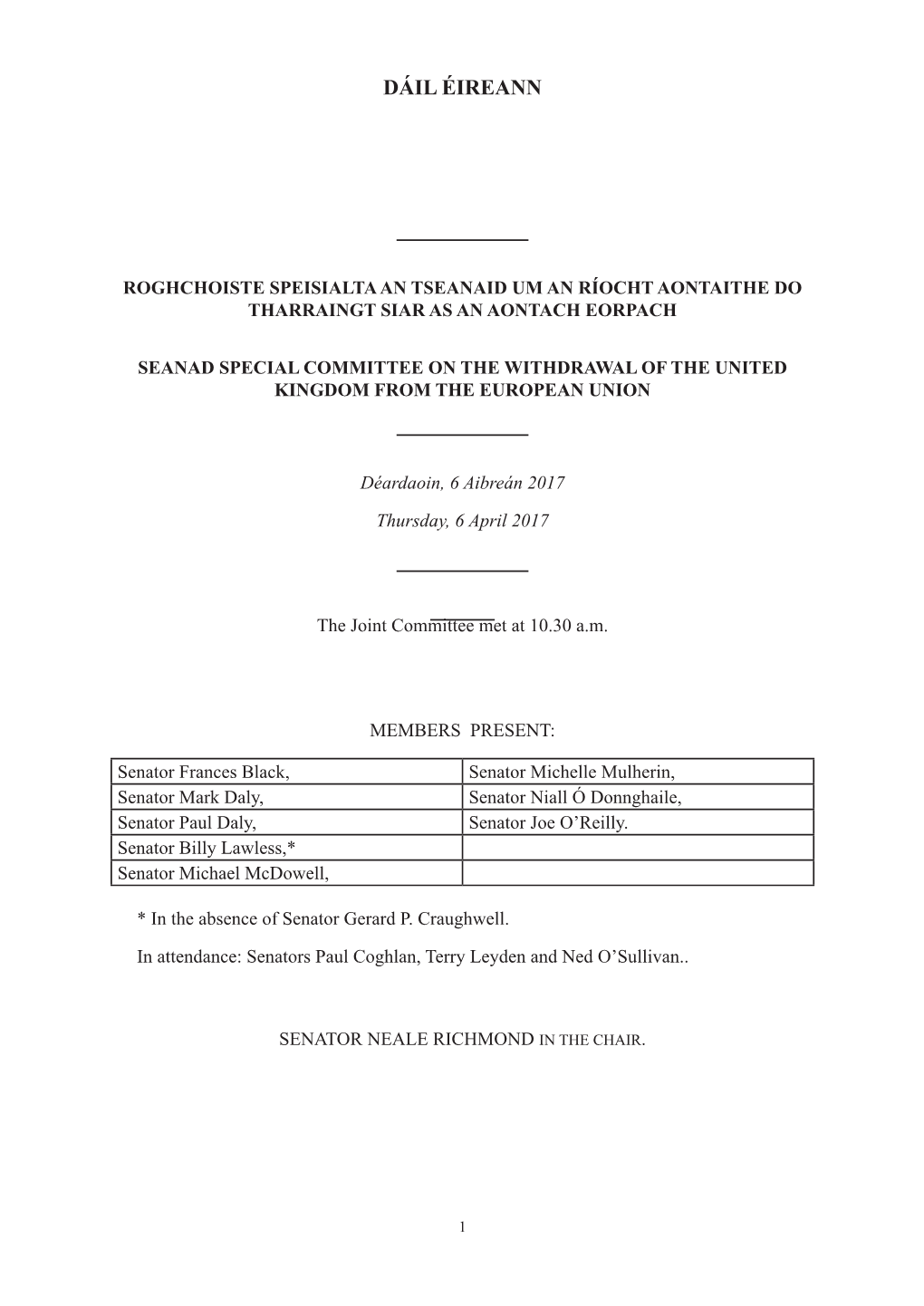 060417 Seanad Special Committee on the Withdrawl of the UK From