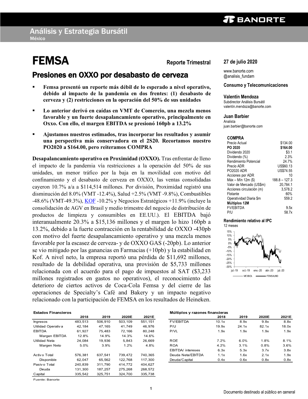 FEMSA Reporte Trimestral 27 De Julio 2020