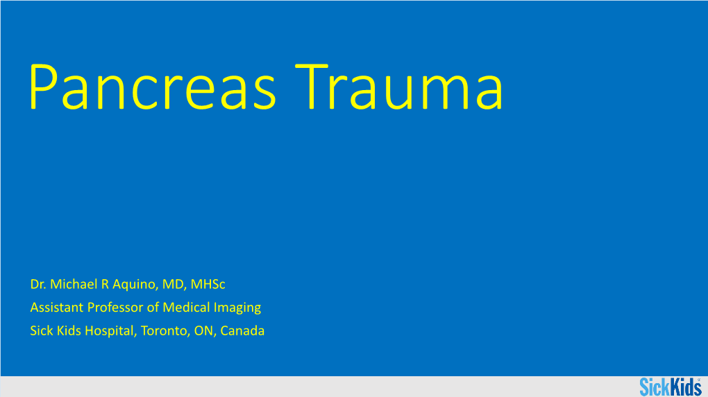 Pancreatic Trauma