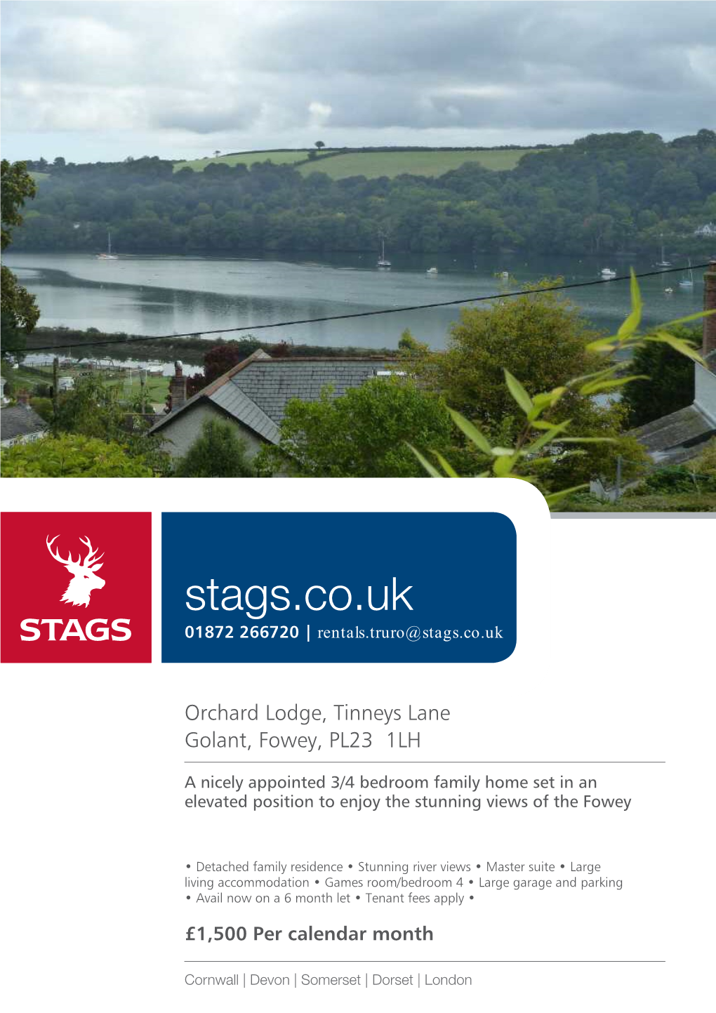 Stags.Co.Uk 01872 266720 | Rentals.Truro@Stags.Co.Uk
