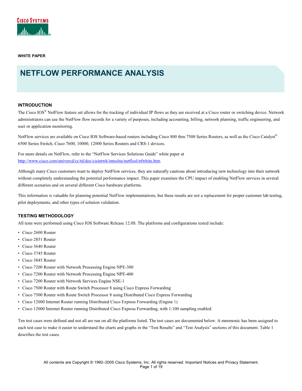 Netflow Performance Analysis