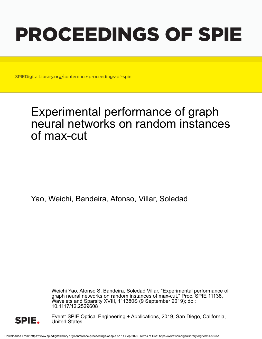 Experimental Performance of Graph Neural Networks on Random Instances of Max-Cut