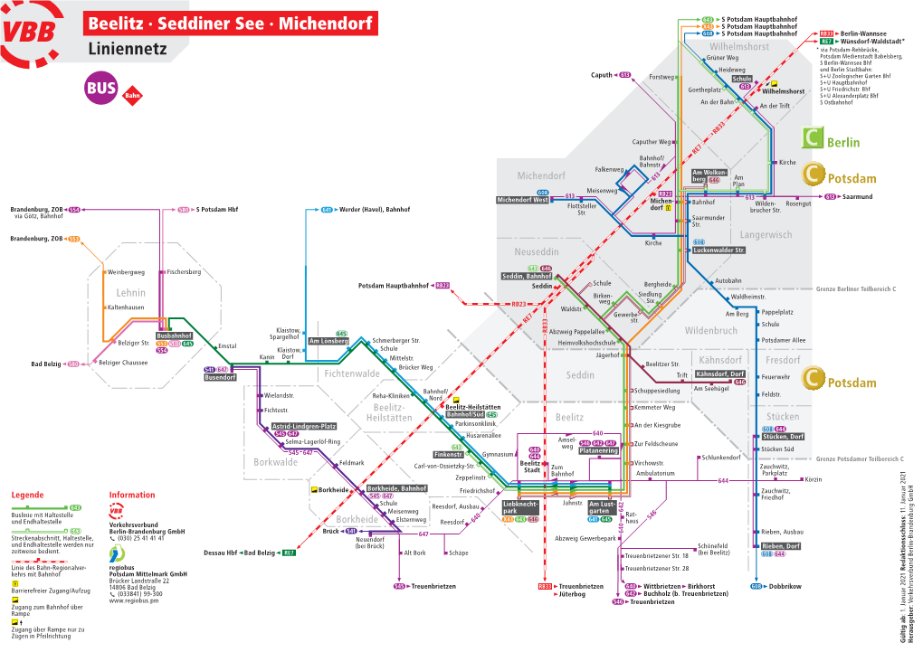 Beelitz · Seddiner See · Michendorf Liniennetz