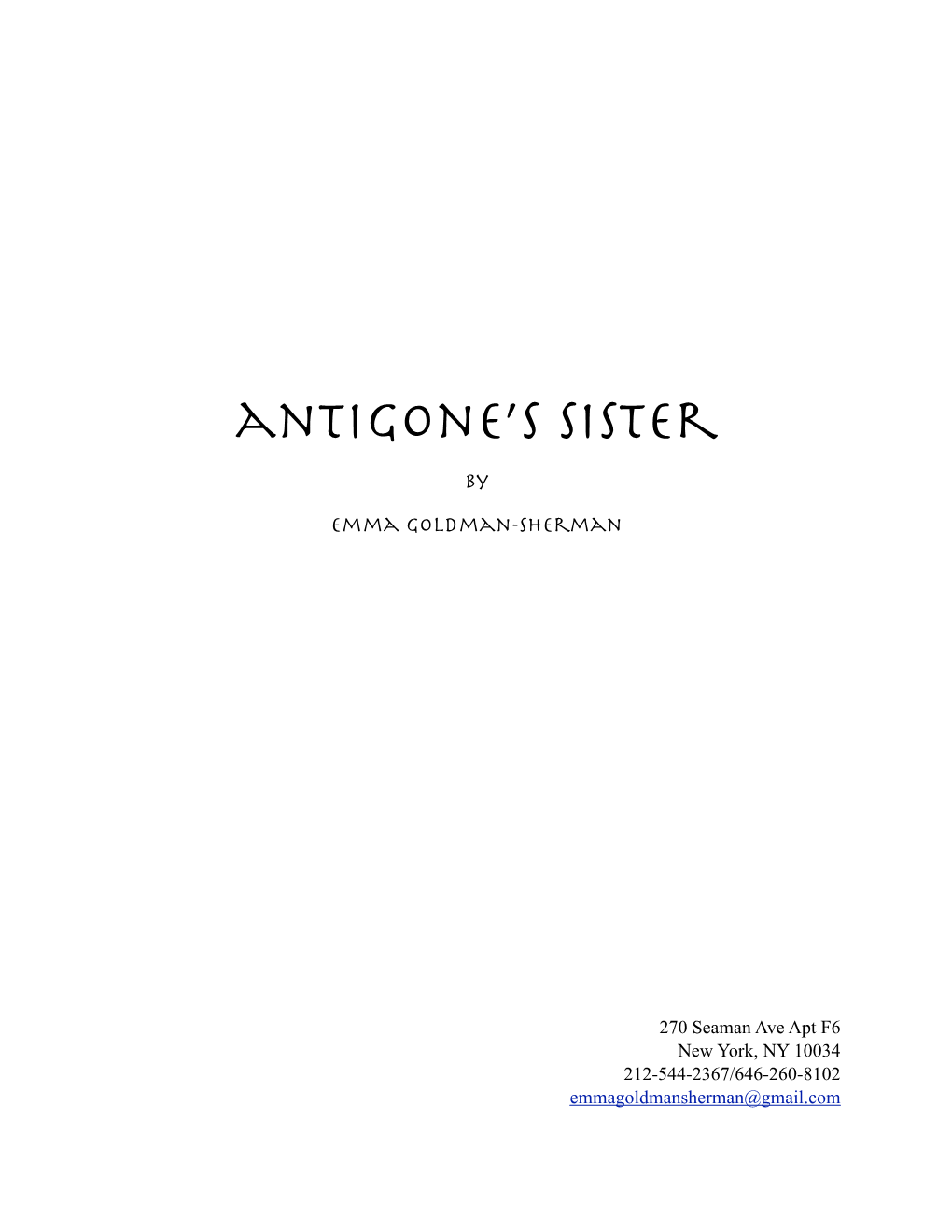 Antigone's Sister 1