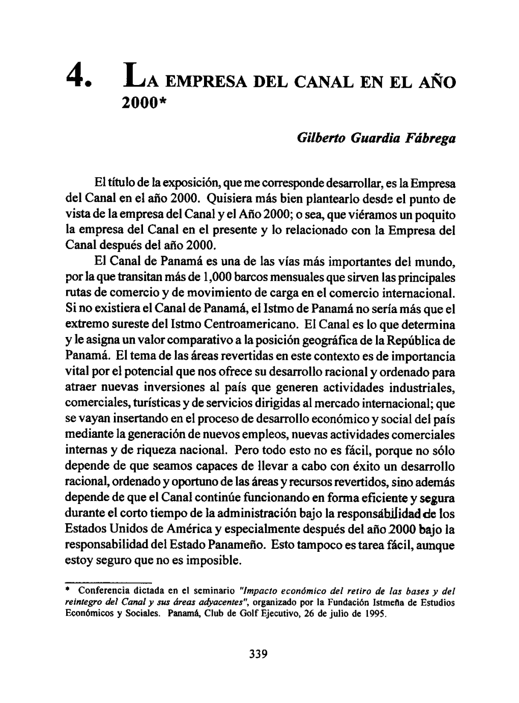 4. La Empresa Del Canal En El Año 2000*