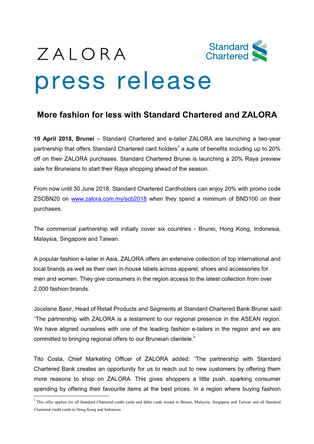 More Fashion for Less with Standard Chartered and ZALORA