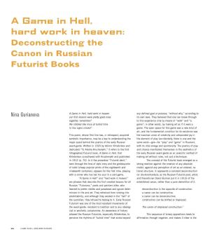 Deconstructing the Canon in Russian Futurist Books