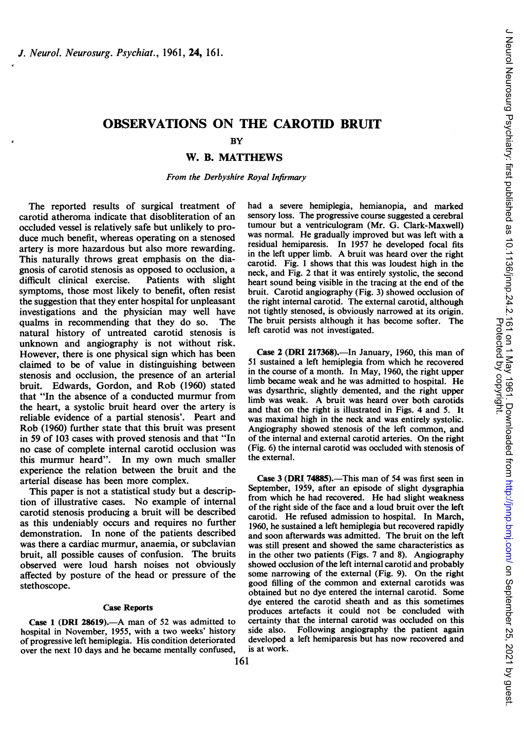 Observations on the Carotidbruit