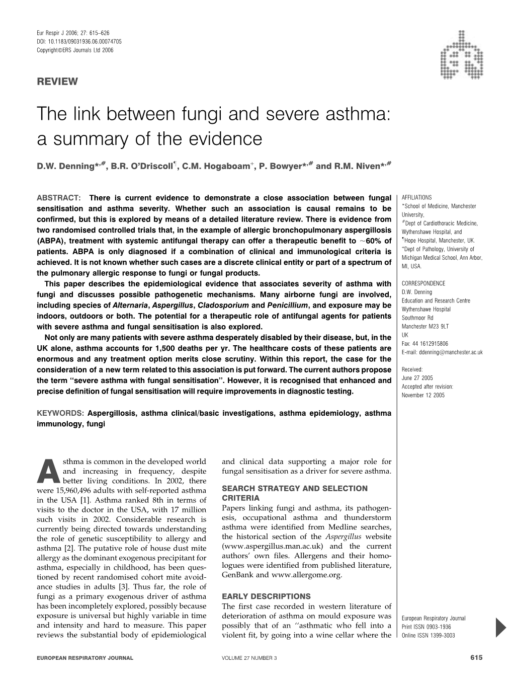 The Link Between Fungi and Severe Asthma: a Summary of the Evidence