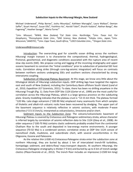 Subduction Inputs to the Hikurangi Margin, New Zealand