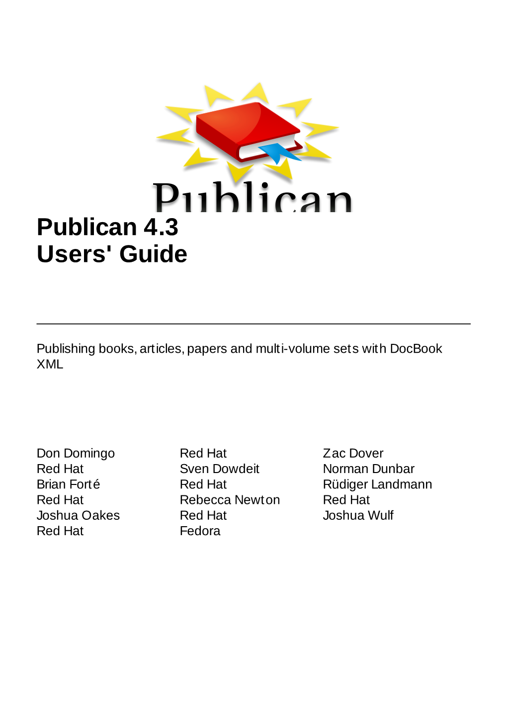 Publican 4.3 Users' Guide
