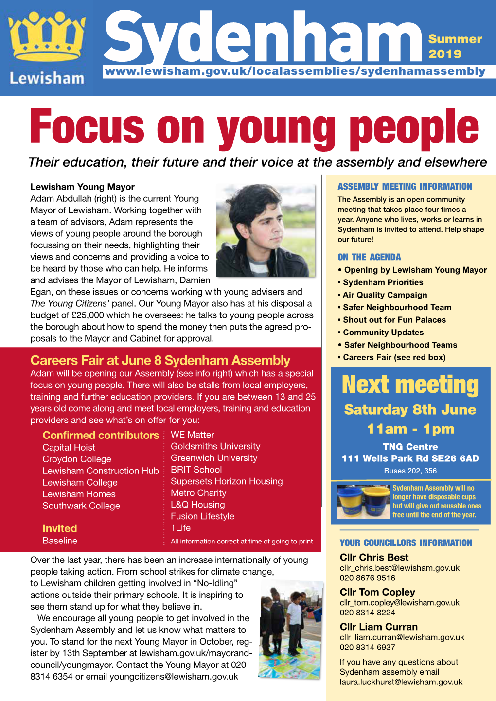 Focus on Young People Their Education, Their Future and Their Voice at the Assembly and Elsewhere