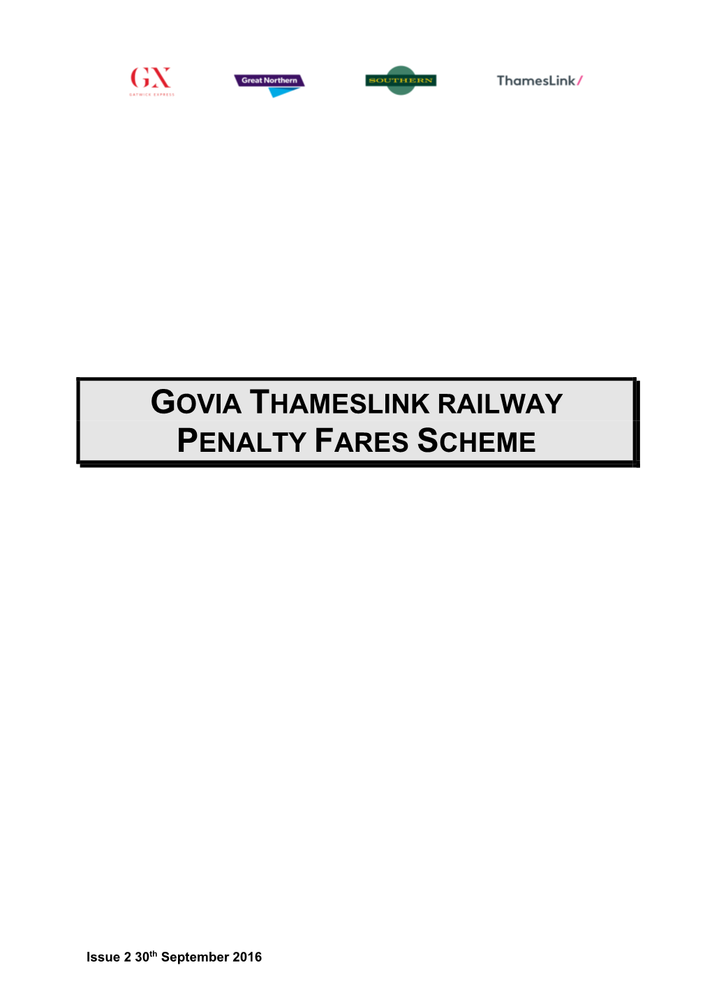 Govia Thameslink Railway Penalty Fares Scheme