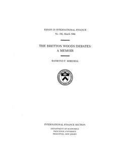 The Bretton Woods Debates : a Memoir / Raymond F