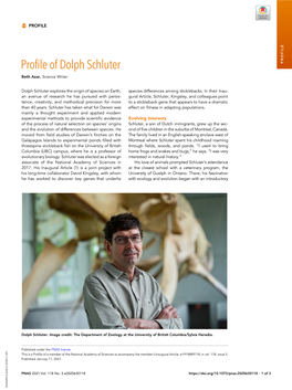 Profile of Dolph Schluter PROFILE