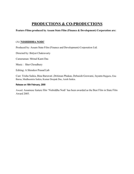 Productions & Co-Productions