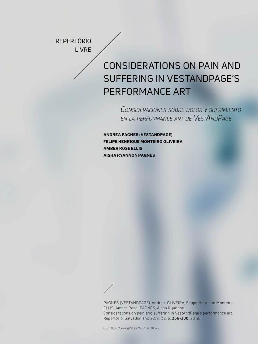 Considerations on Pain and Suffering in Vestandpage's Performance