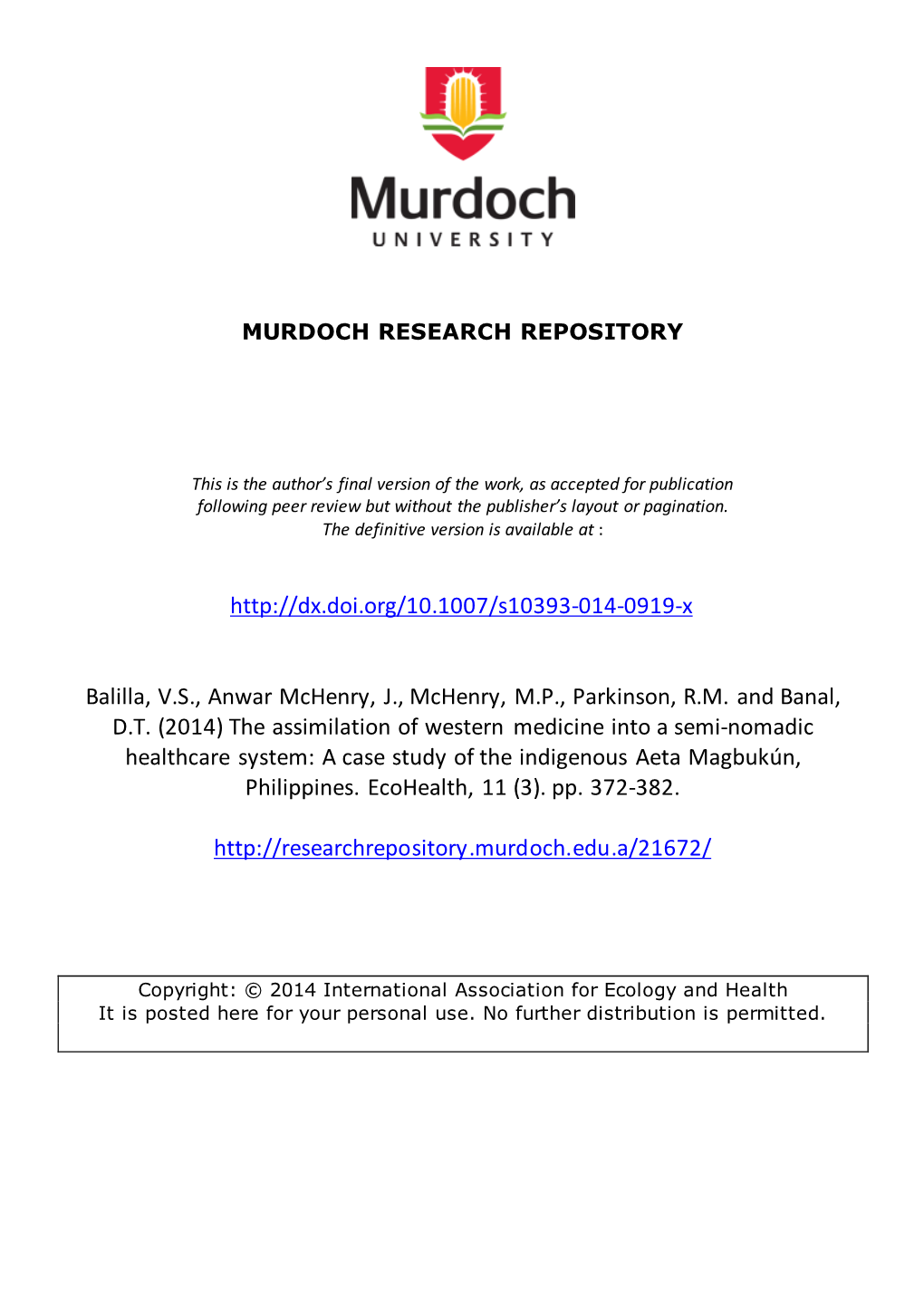 The Assimilation of Western Medicine Into a Semi-Nomadic Healthcare System: a Case Study of the Indigenous Aeta Magbukún, Philippines